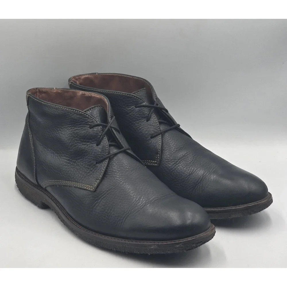 Johnston Murphy Copeland Sheepskin Leather Chukka Boot Men 13M Black Crepe Sole